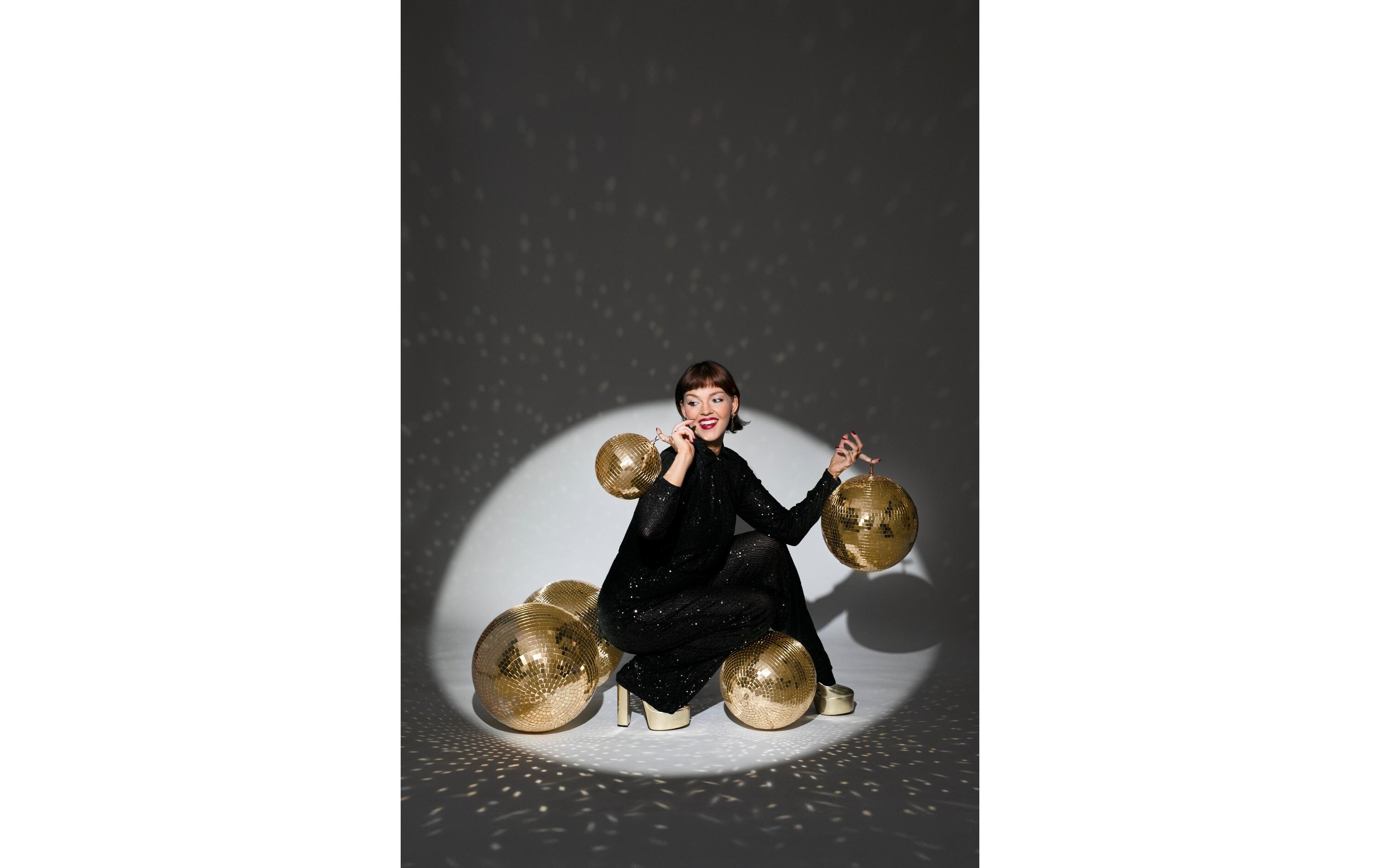 Partyaccessoire Discokugel Gold, 30 cmHängedekoration Discokugel