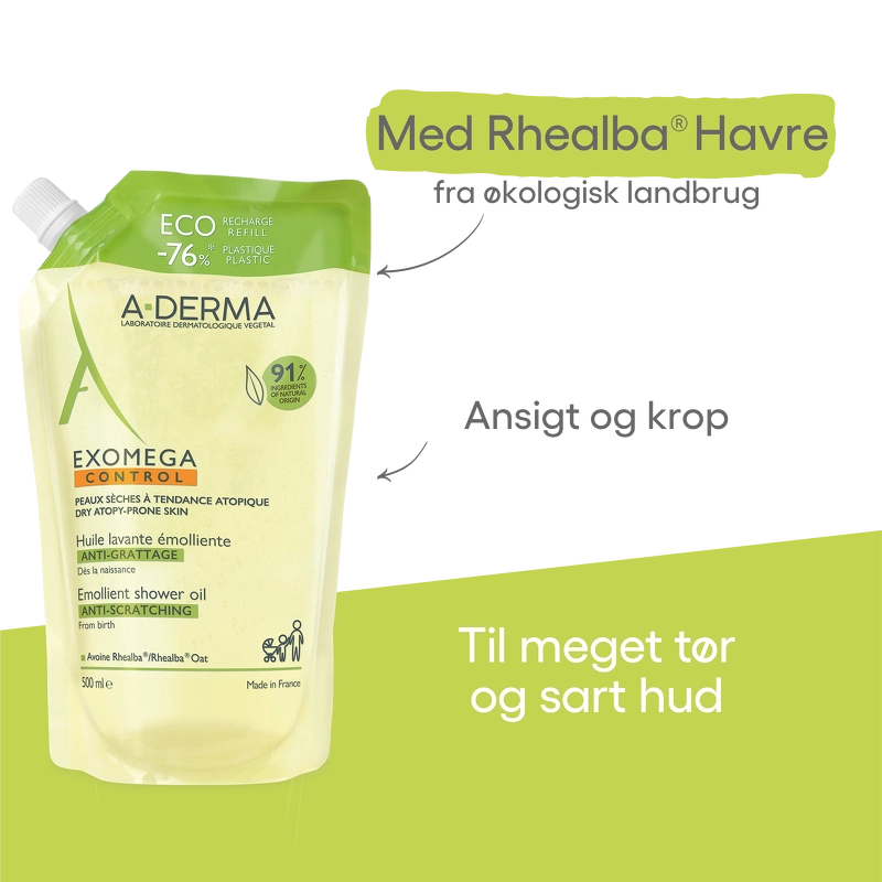 A-DERMA Exomega Control Shower Oil Eco Refill 500 ml