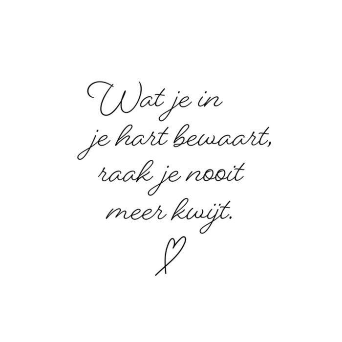 Greetz | Condoleancekaart | Wat je in je hart bewaart