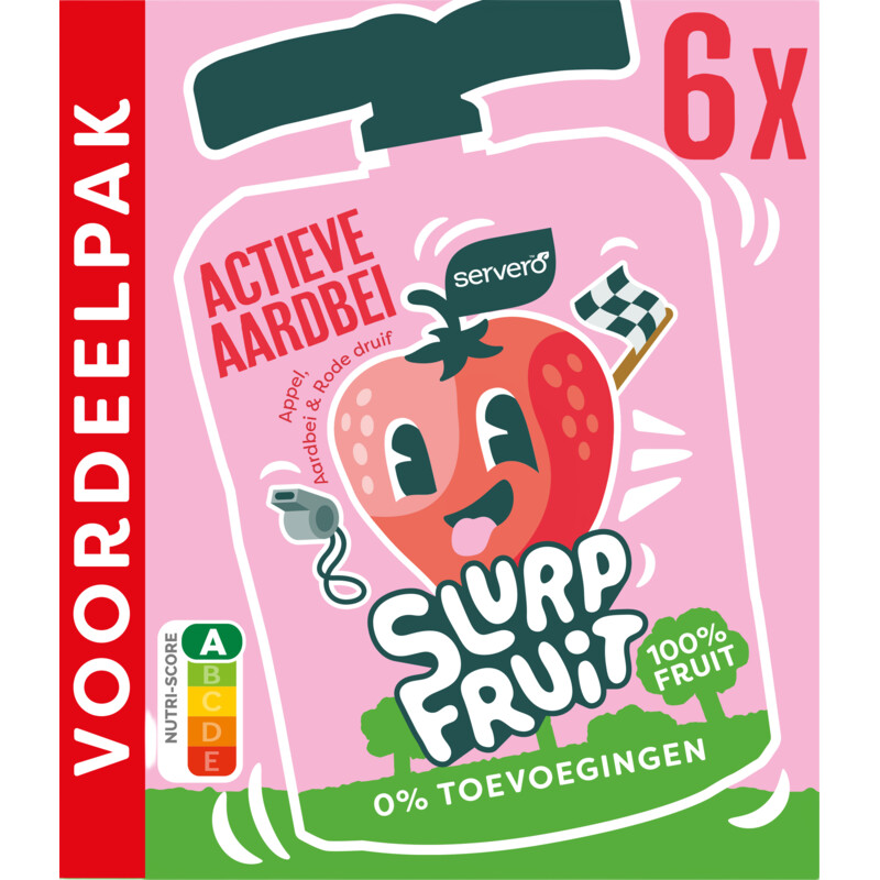 Servero Slurpfruit actieve aardbei voordeelpak