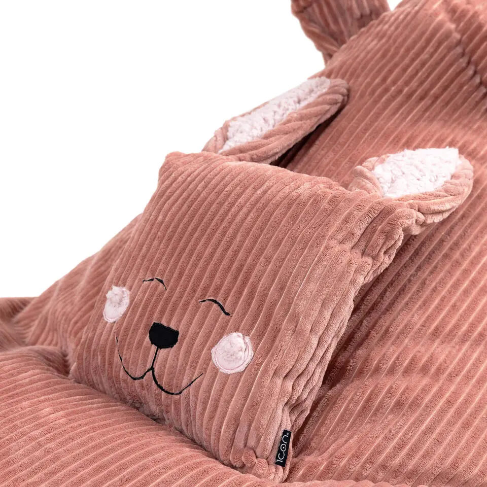 icon - Kinderzitzak Stoel Konijn - Ribfluweel - Roze