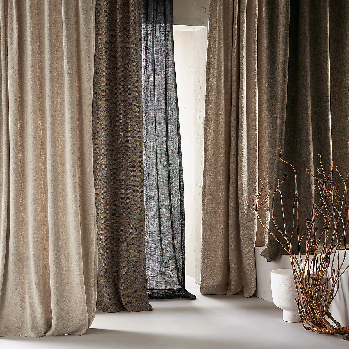 AM.PM<br>Cortina de linho/algodão, fabricada na França, Josepha