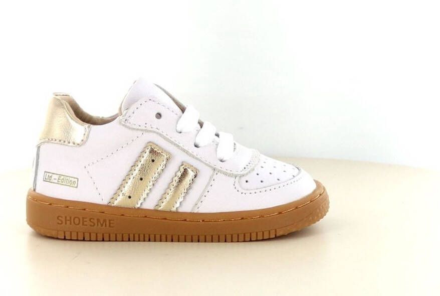 Shoesme Wit-Gouden Sneakertje Sneakers Kinderen Meisjes White Gold Leer