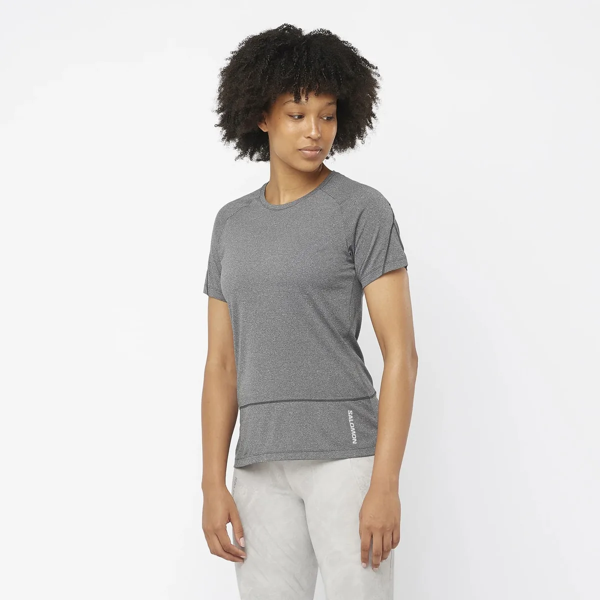 Salomon Women's Cross Run Tee Deep Black/Heather