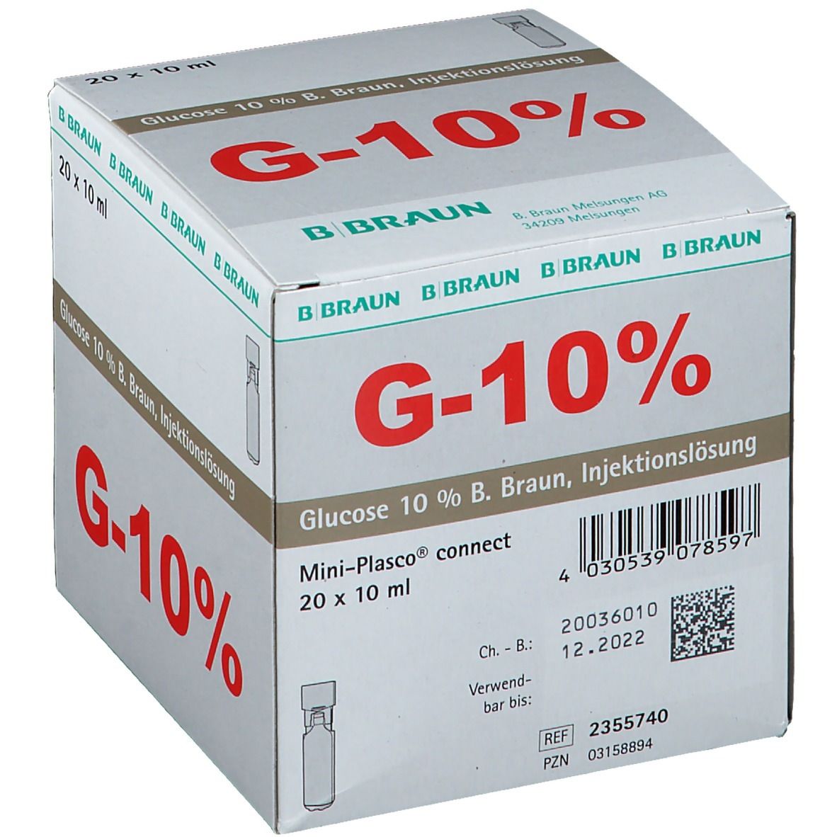 Glucose 10 % B. Braun Mini-Plasco® connect Injektionslösung