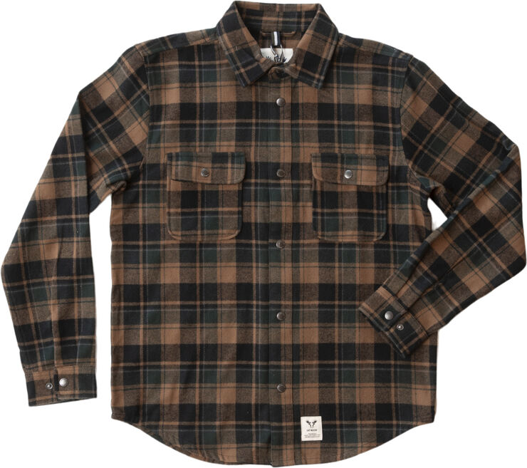 Fat Moose Adrian cotton check shirt Deep green/dark khaki