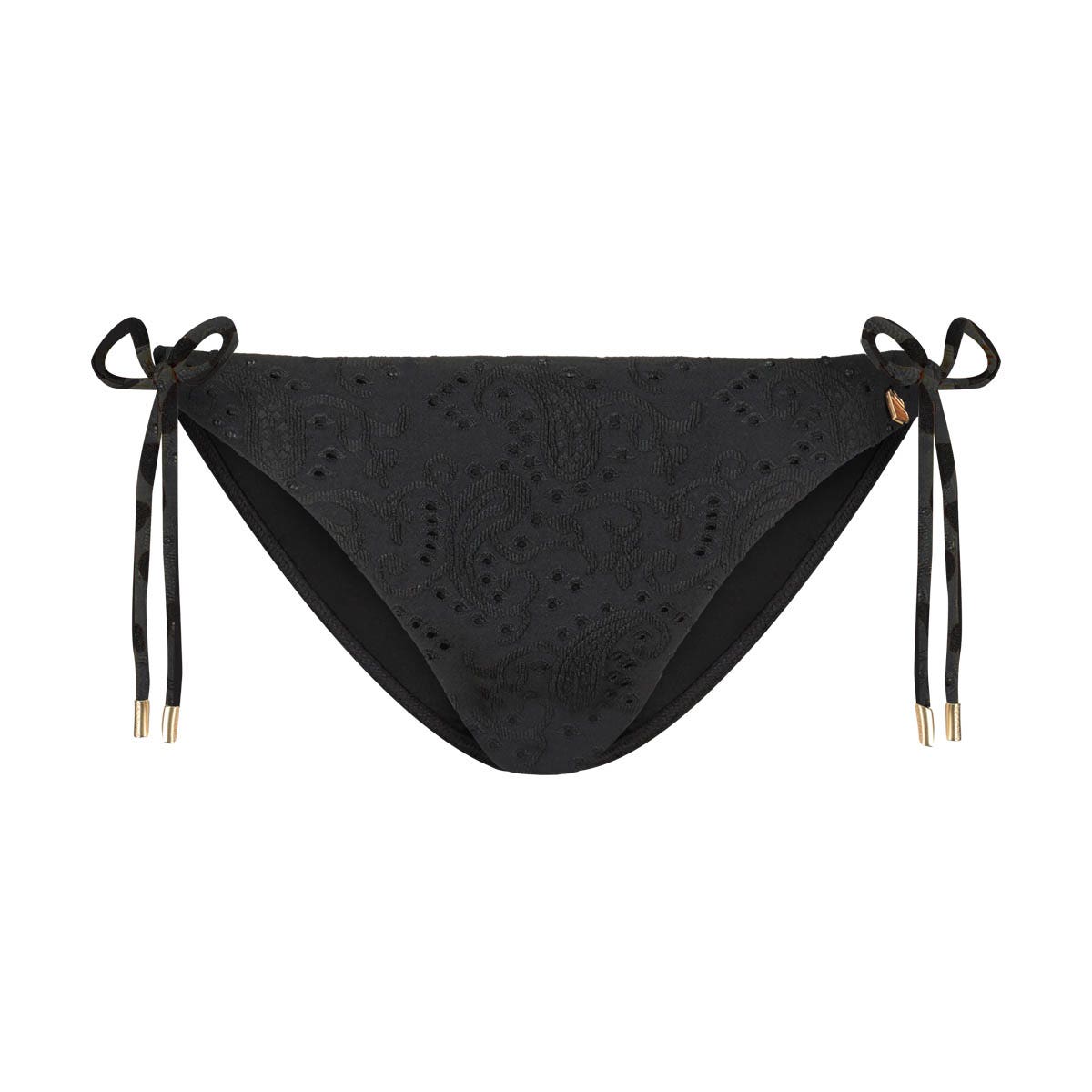 Beachlife  Black Embroidery mid-waist bikinibroekje