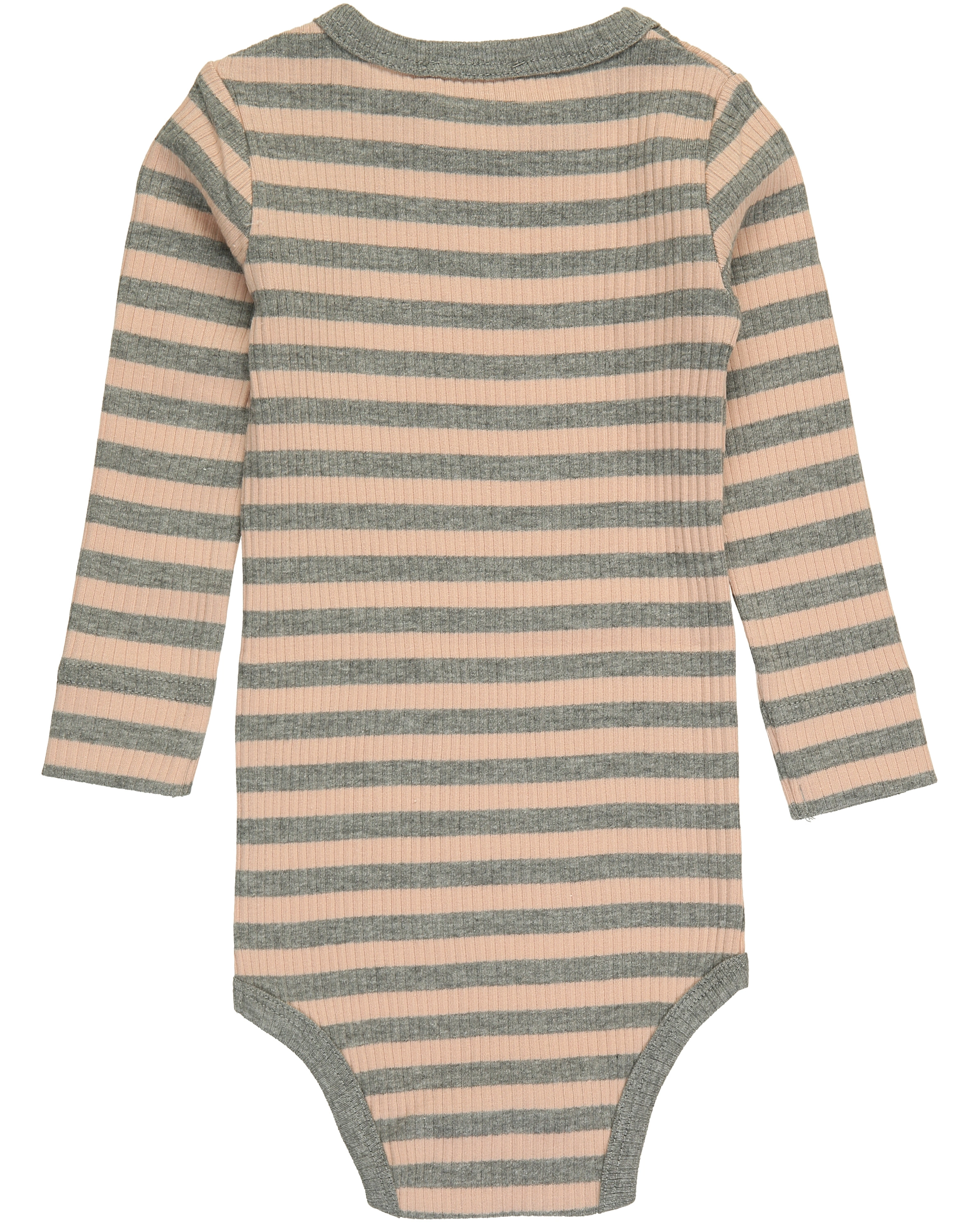 Langarmbody RIB STRIPE in rose/grey melange