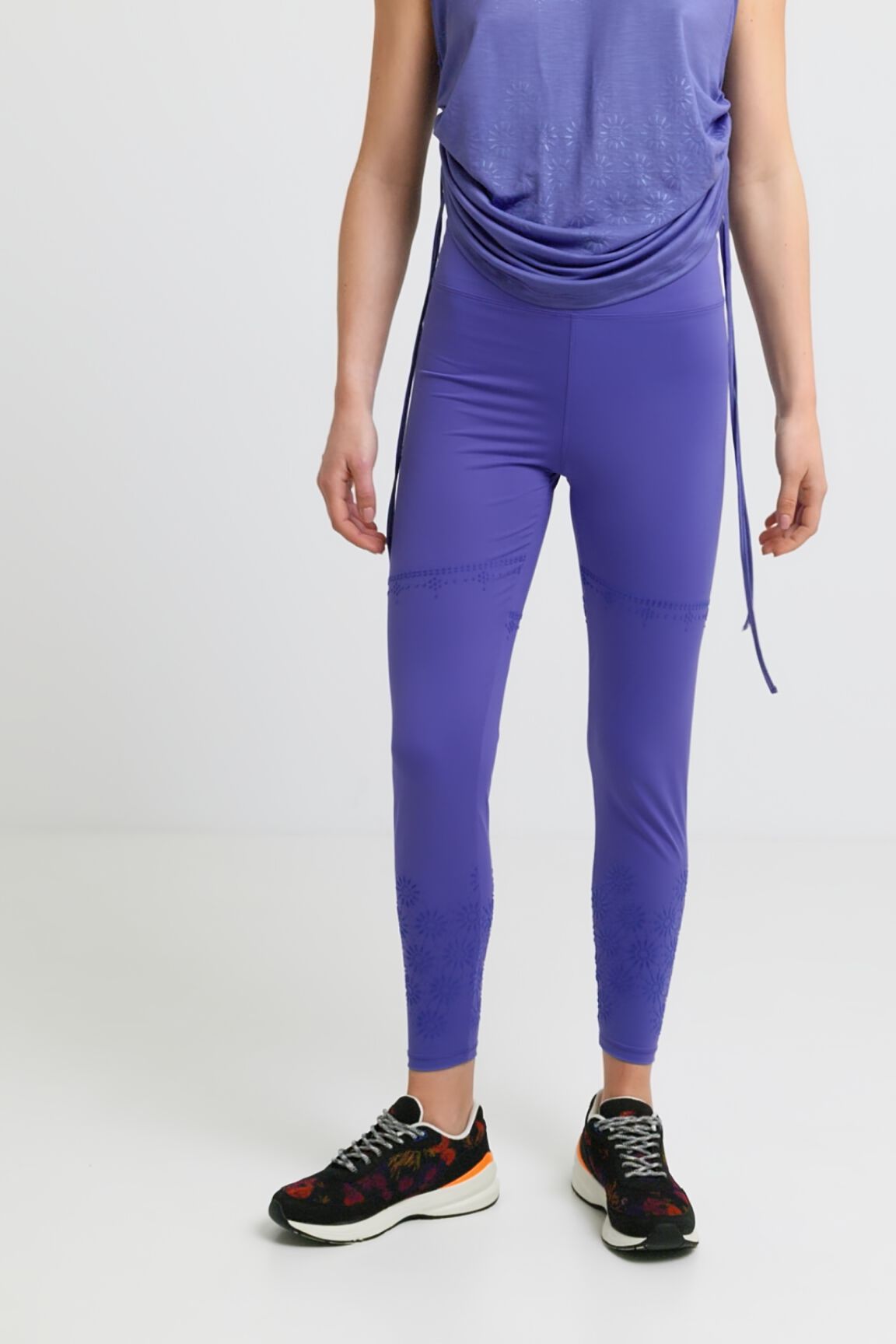 Legging fleurs floquées