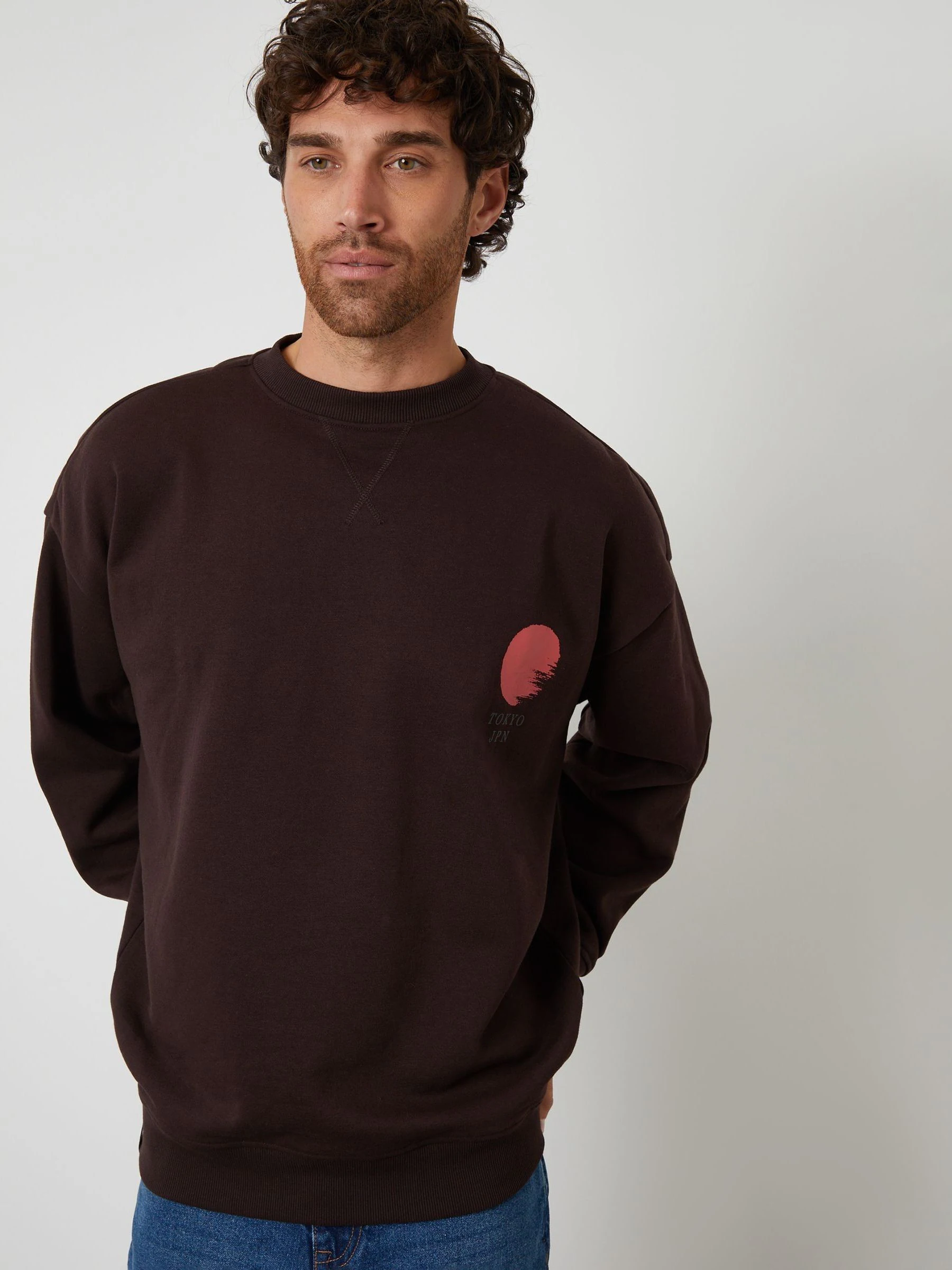 Bruin - Threadbare Relaxed Fit Graphic Print Crew Neck Sweatshirt
