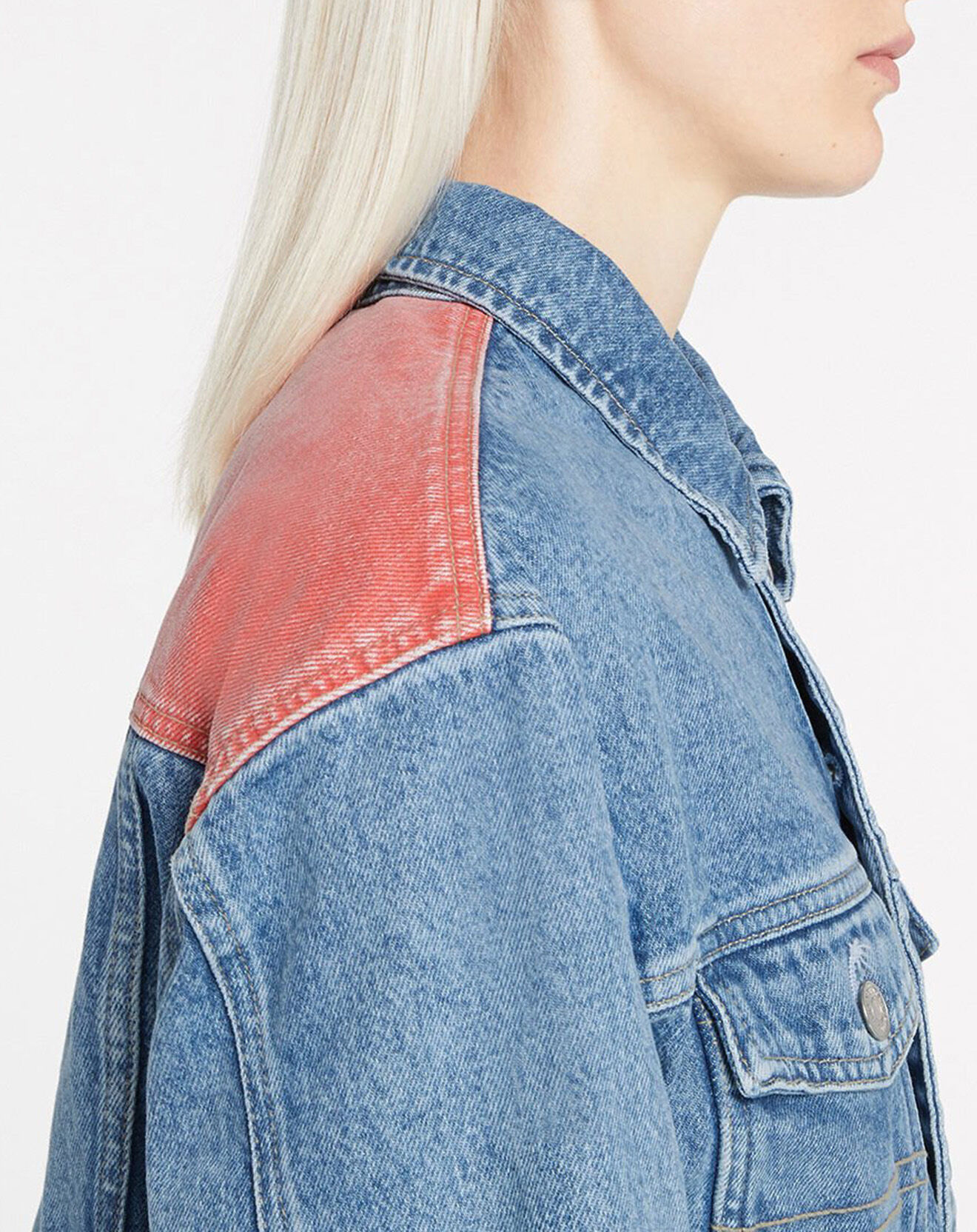 Tommy Jeans Veste en Jean Crop Trucker bleue