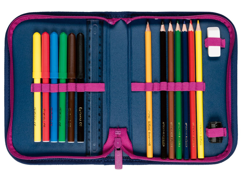 Schooltas met etui, pennenzak en sporttas