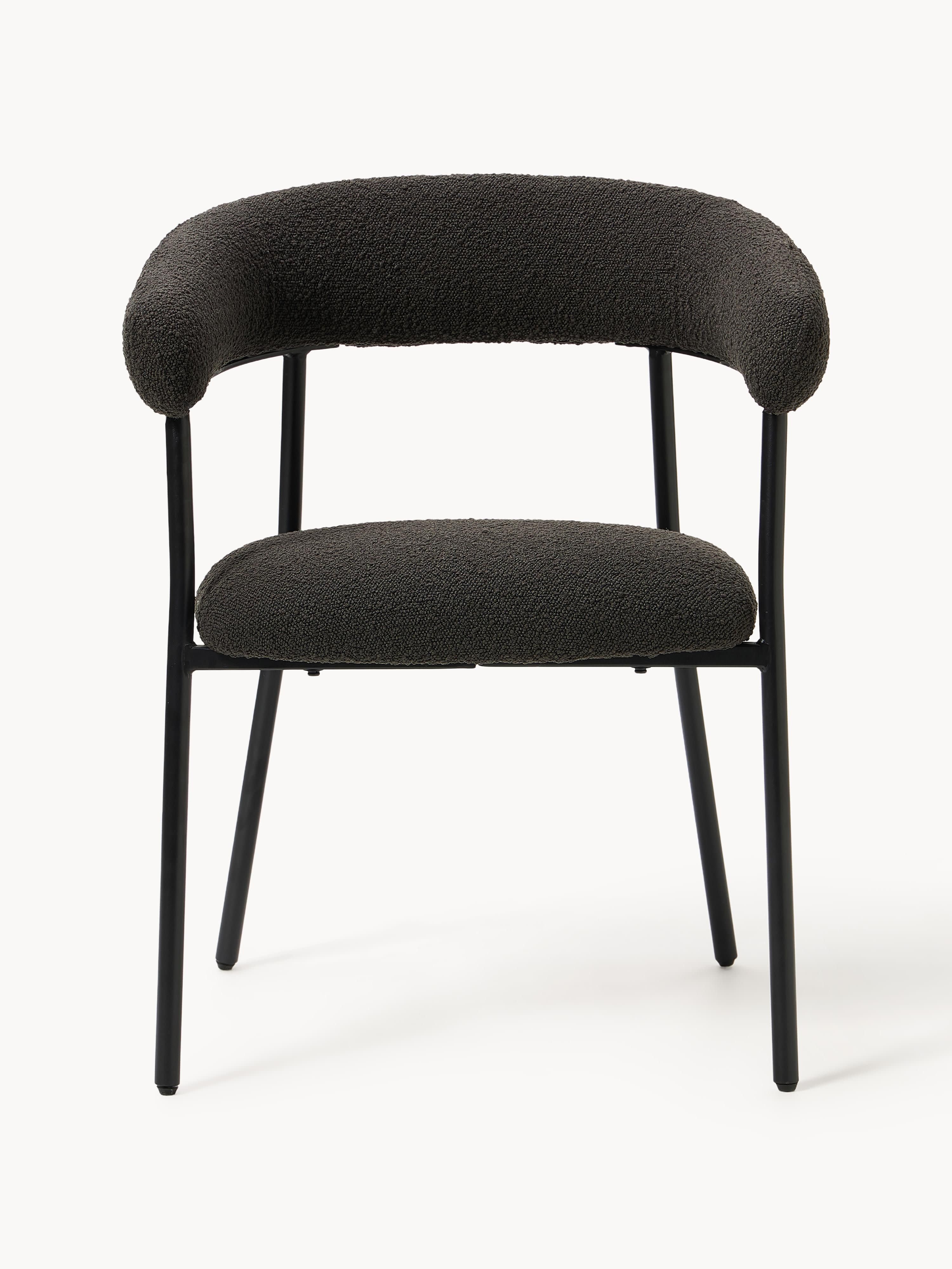 Bouclé gestoffeerde stoelen Thiago, 2 stuks
