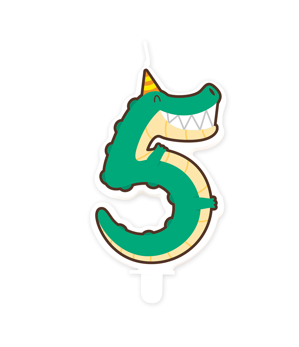 Kaars 5 Jaar Krokodil