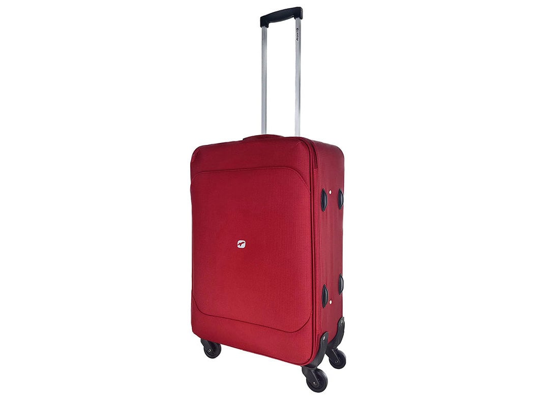 MALA DE VIAGEM MÉDIA FLEXÍVEL AIRPORT VERMELHO 4 RODAS 65X42X22CM