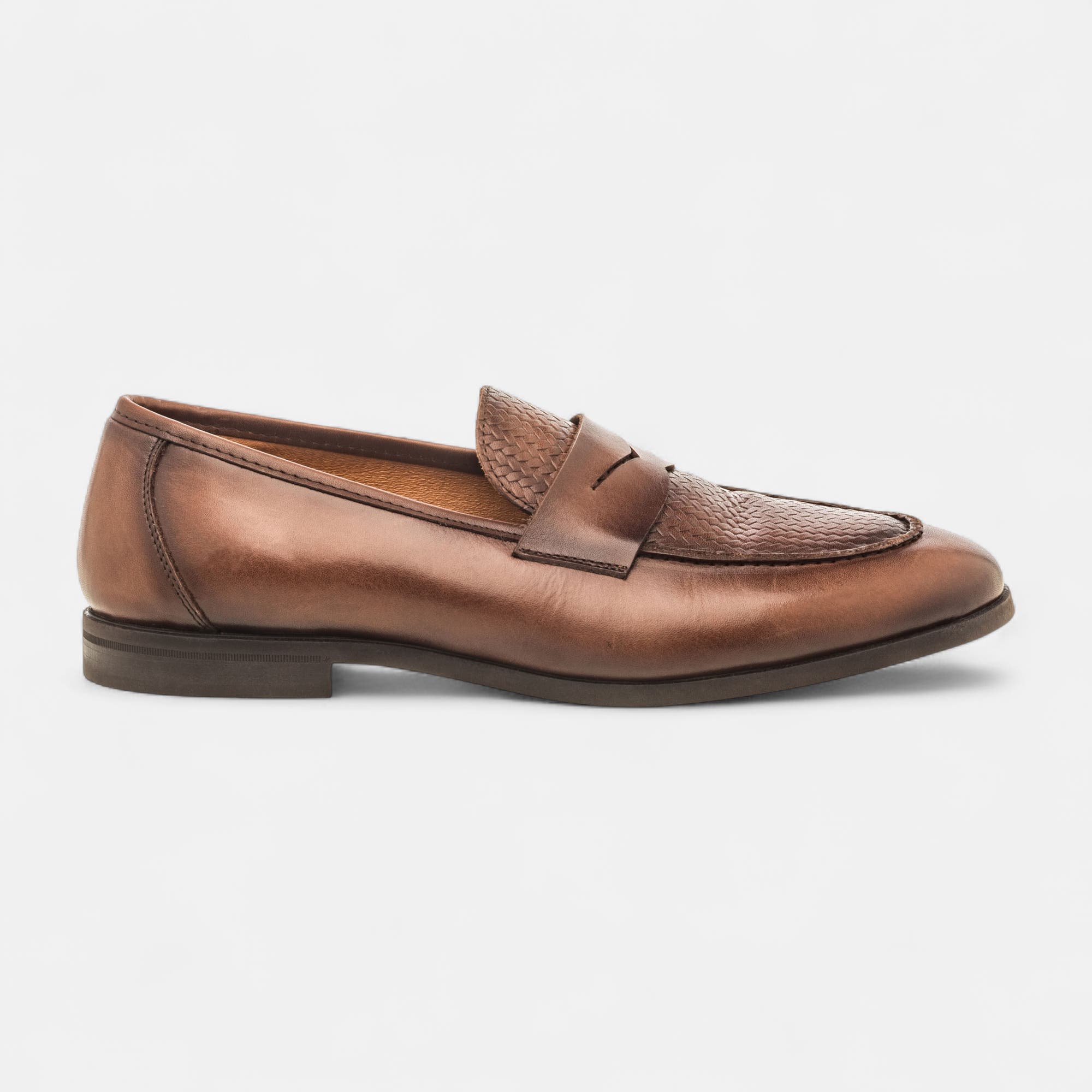 Mocassins Homme en cuir cognac