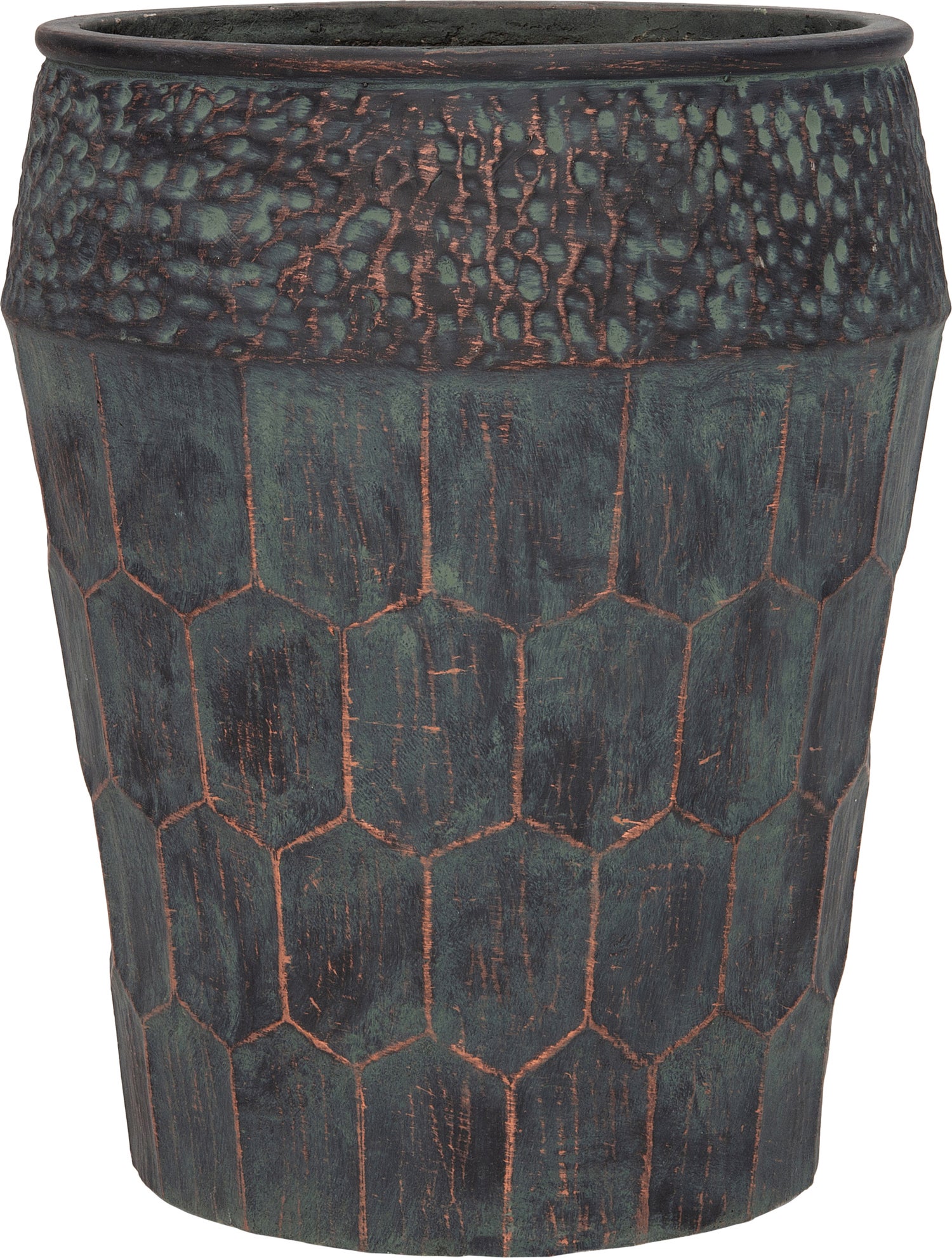 Intratuin bloempot Nika groen / koper D 36 H 44 cm
