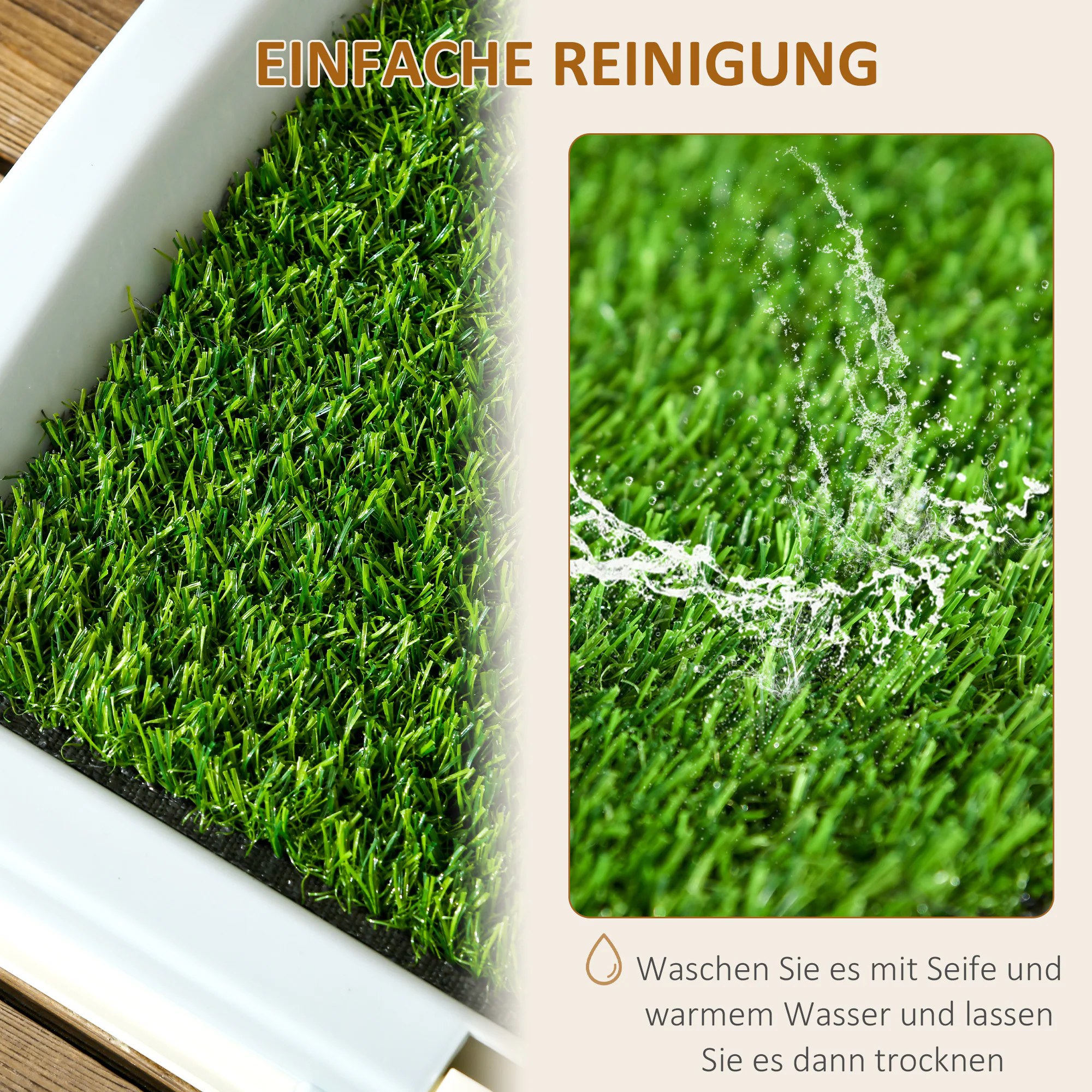 PawHut Welpentoilette mit Anti-Rutsch-Fußmatten grün 63L x 48,5B x 6H cm
