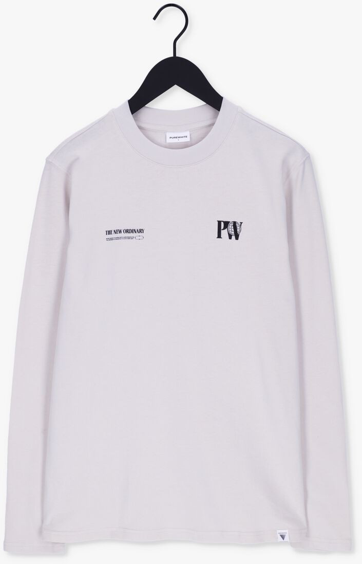 PUREWHITE gebroken wit purewhite  crewneck jersey long sleeve with graphic prints