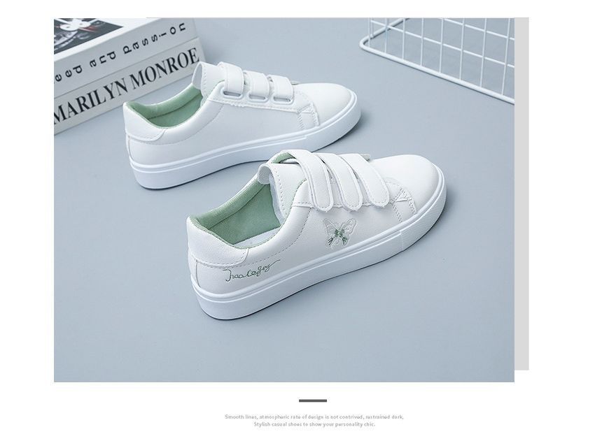 caneik - Sneakers met vlinderborduursel en zelfklevende band