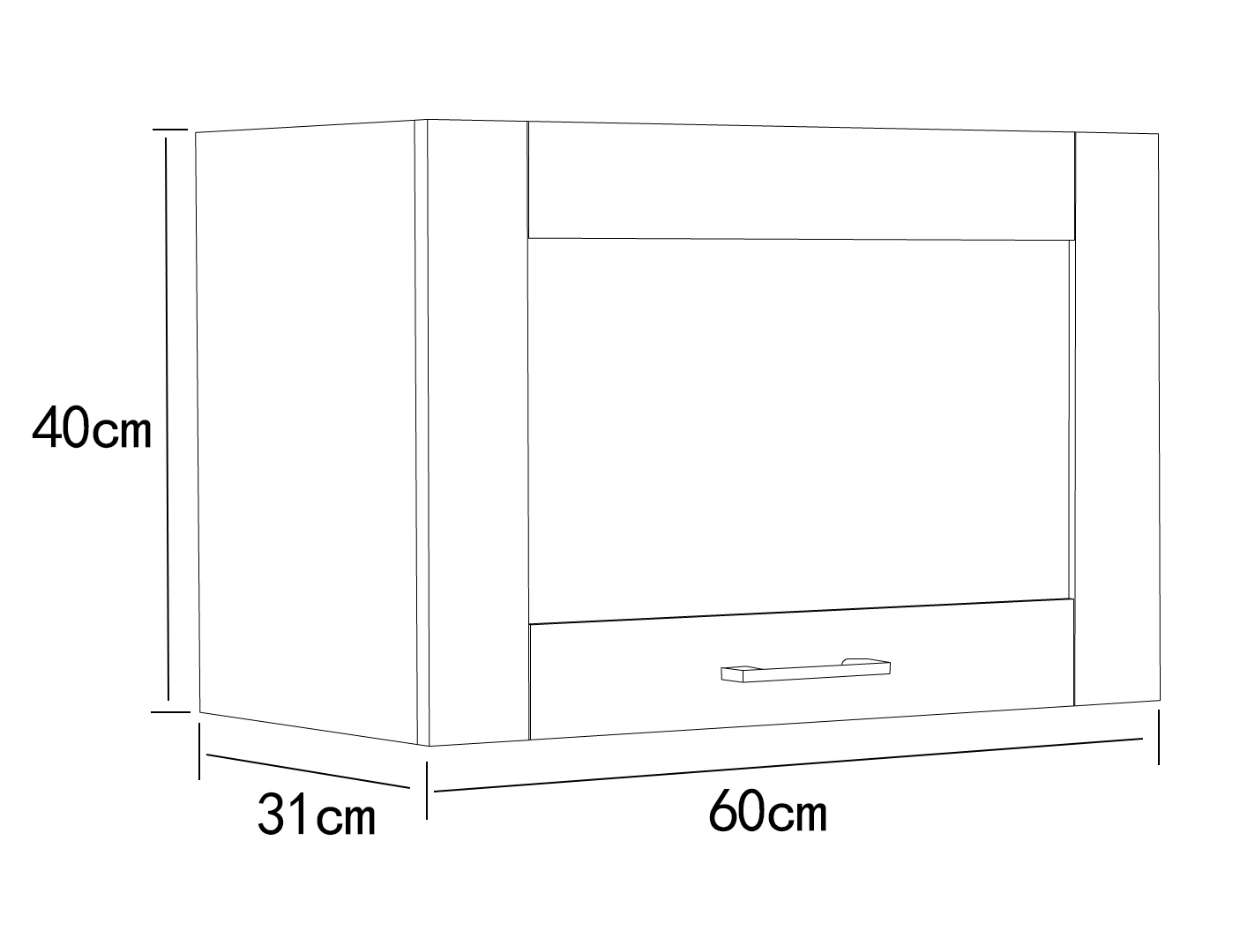 Hängeschrank COLURA - weiß - mit Klappe - 60 cm