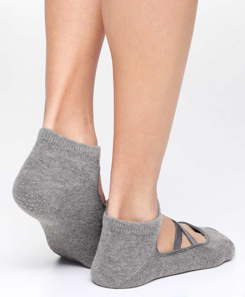 2 pares de meias de algodão para ioga e pilates