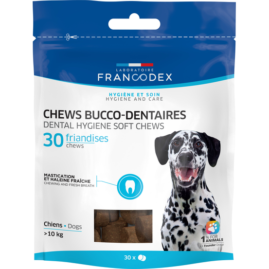 Friandises bucco-dentaires Chews pour chien de plus de 10 kg - 30 pcs