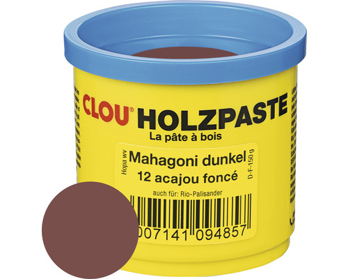 Clou houtpasta, donker mahonie, 150