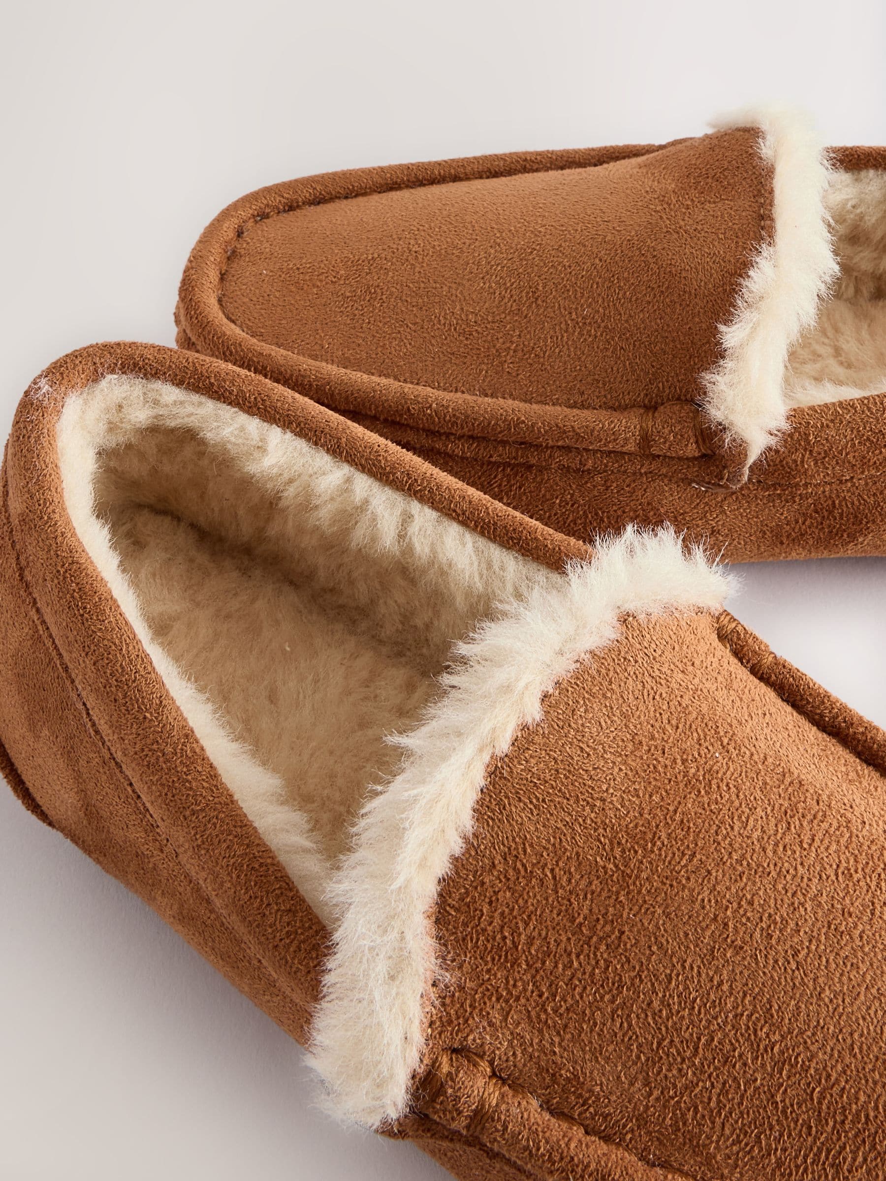 Lichtbruin - Behaaglijke pantoffels met mocassin