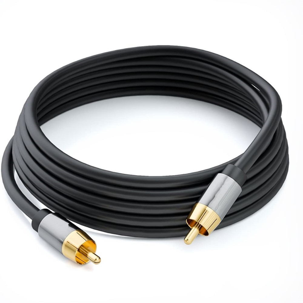 (3m) Mono Stereo-Cinch Audiokabel RCA mit vergoldeten Kontakten - Schwarz