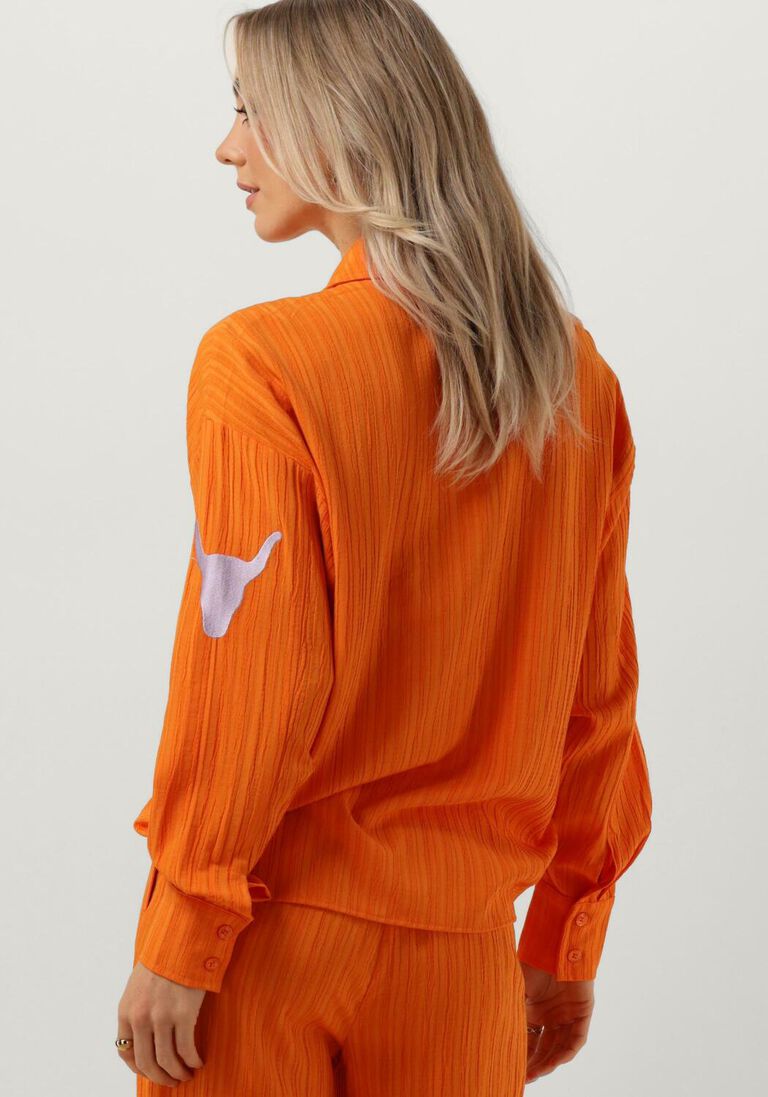 ALIX THE LABEL oranje alix the label blouse ladies woven krinkle blouse