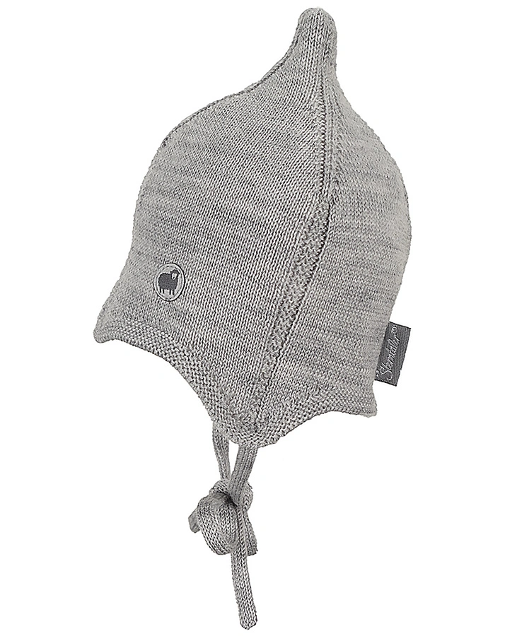 Wintermütze ZIPFEL aus Wolle in silber melange