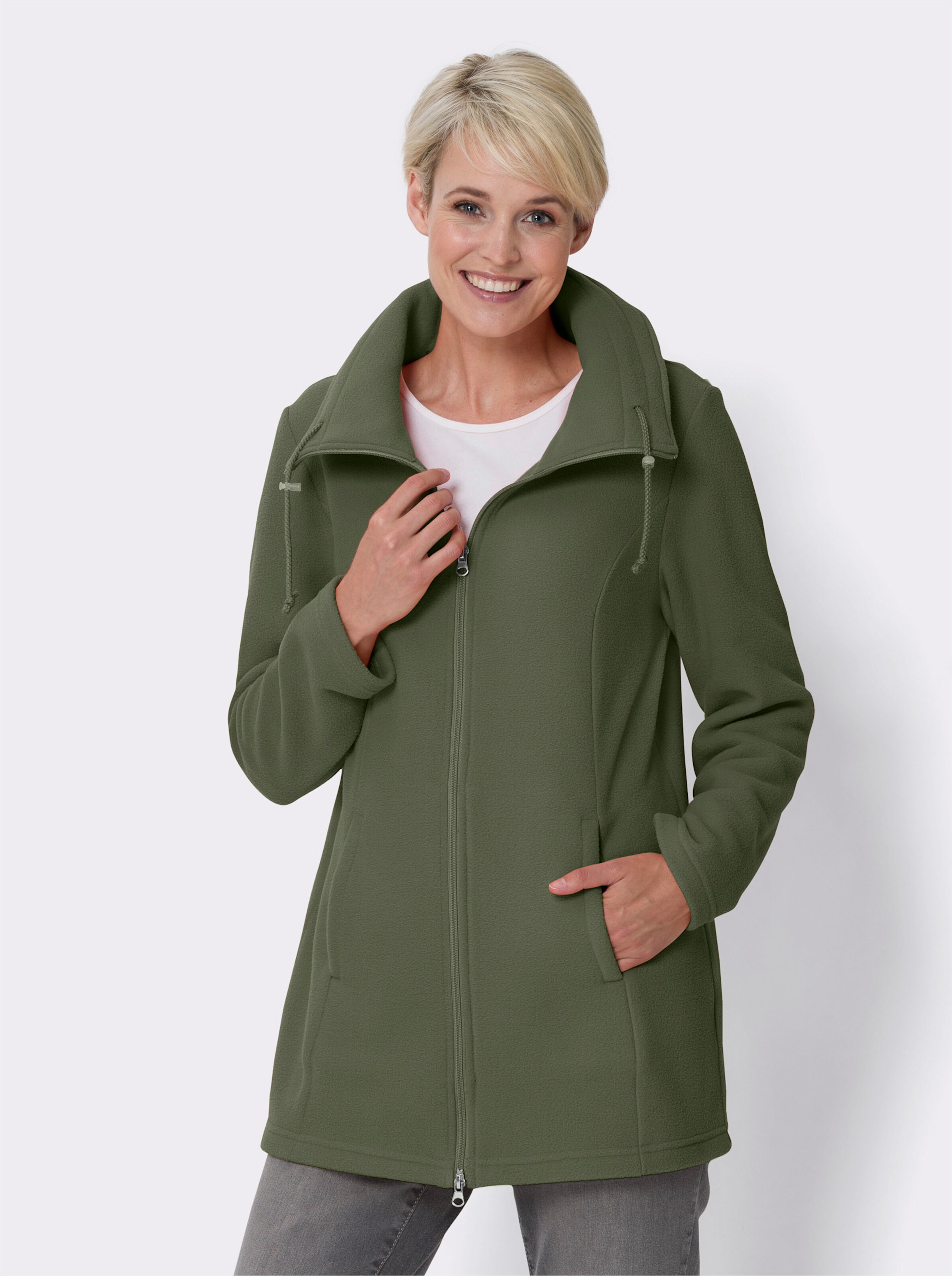 Fleecejacke mit 2-Wege-Reißverschluss