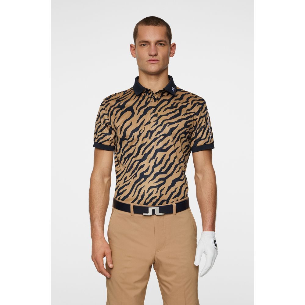 Tour Tech Print Pique Herre Tiger Brown