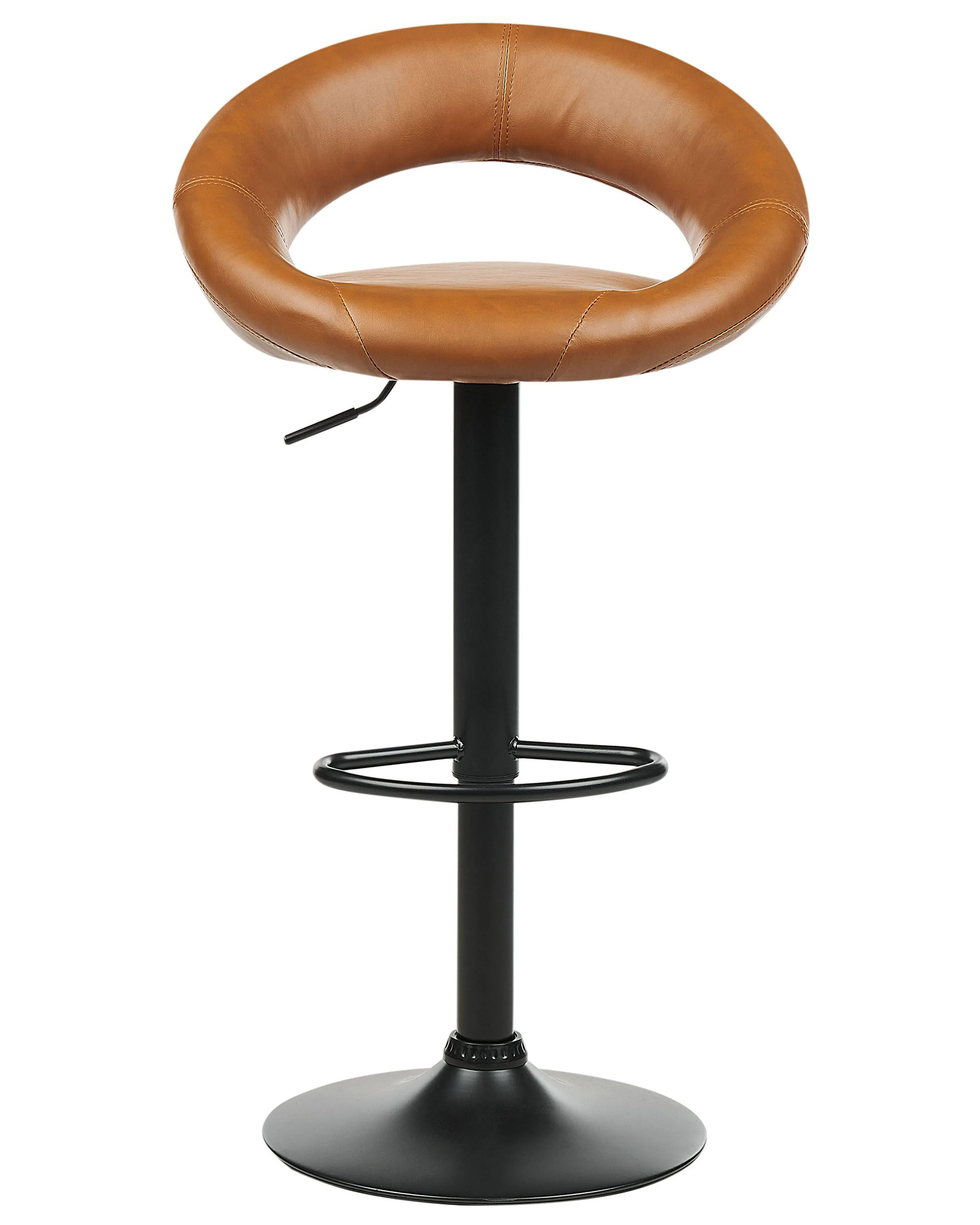 Set van 2 barstoelen PEORIA Kunstleer draaibaar Goudbruin
