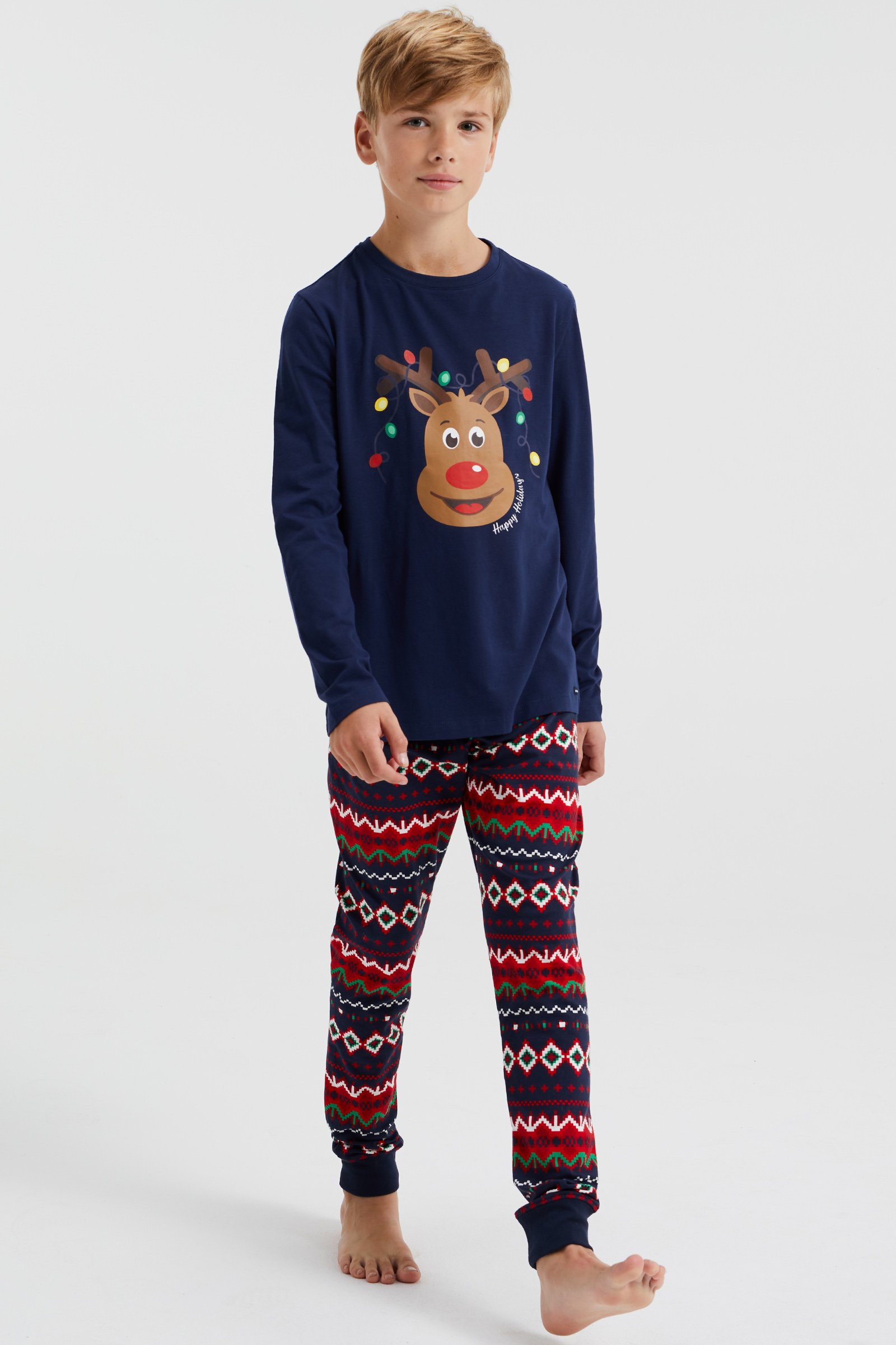 Jongens pyjamaset met dessin WE Fashion Donkerblauw