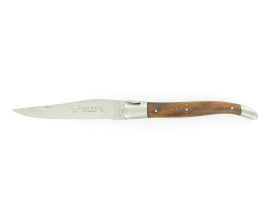 Laguiole 12 cm Bois de Fer - Mouche travaillée - 2 mitres Couteau de poche par Laguiole en Aubrac