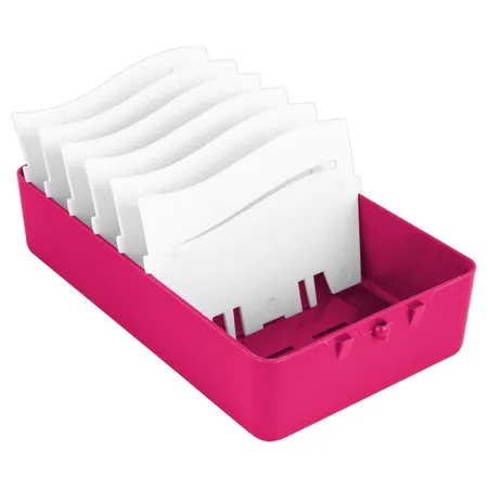Stylex Schreibwaren Lernbox / Karteikasten / A7 / Farbe: pink