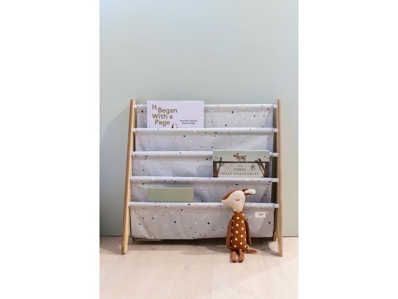 3 Sprouts Bücherregal gepunktet Hellgrau 61 x 62 x 25.4 cm Buchablage für Kinder