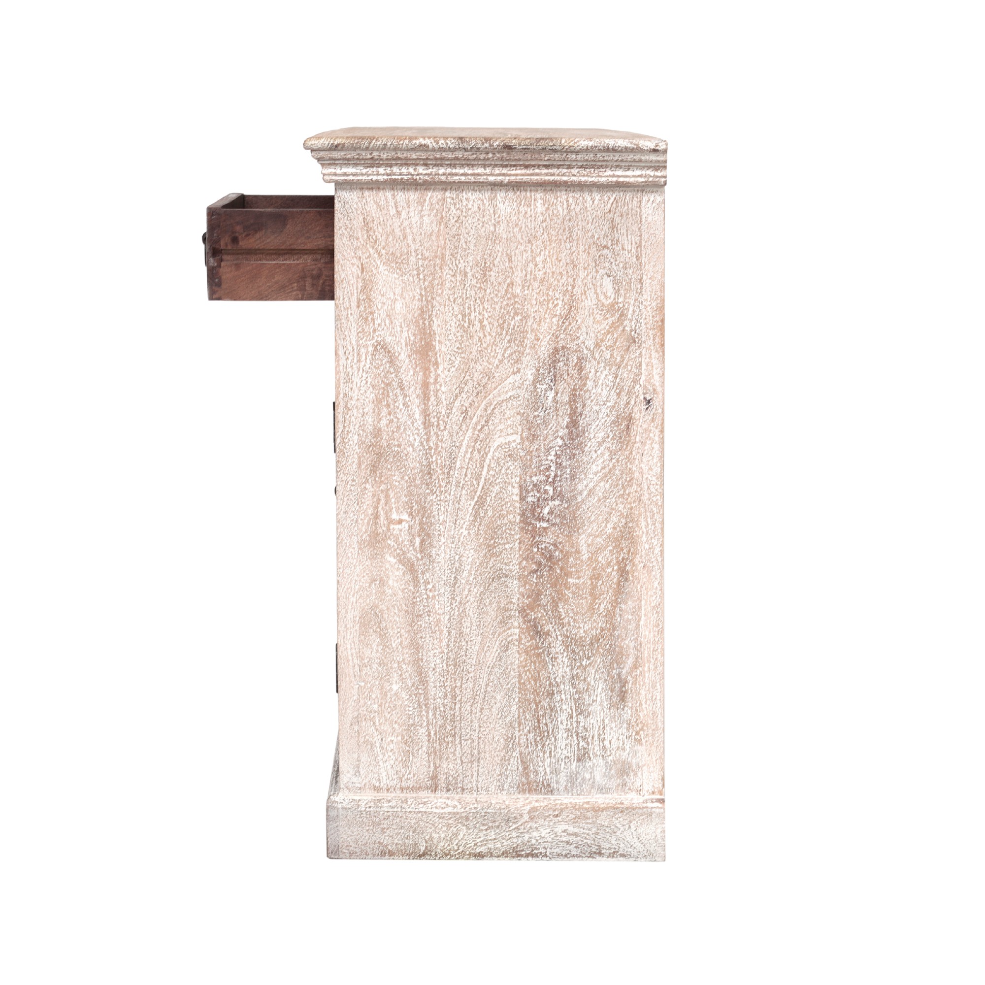 Sideboard 'Germois', weiß gekälkt, B 150 cm, H 90 cm, T 45 cm von fischer's lagerhaus