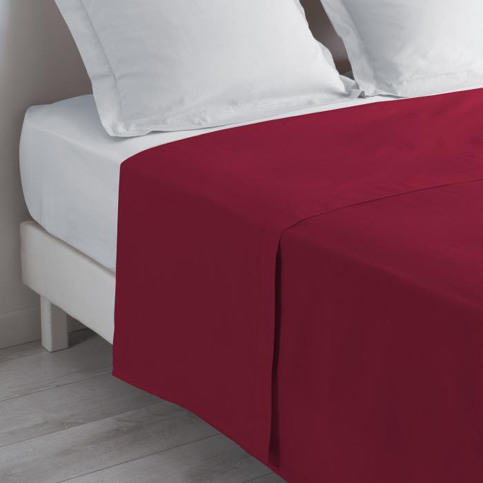 DRAP PLAT 1 PERSONNE 180X290CM UNI LINA BOURGOGNE