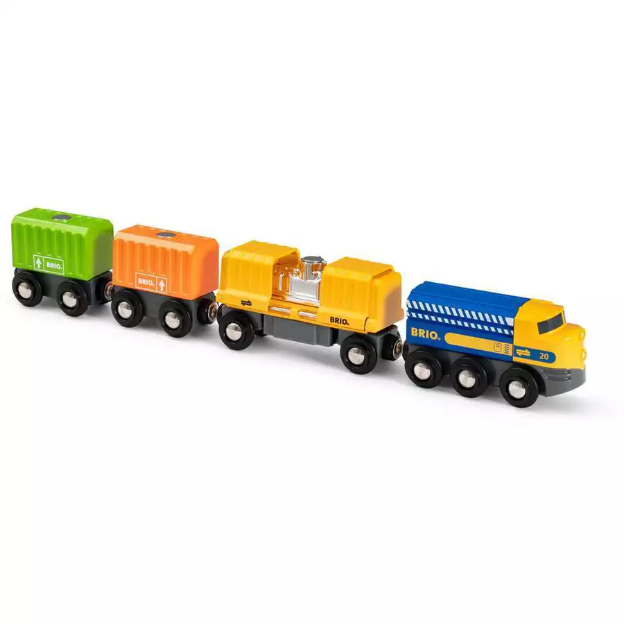 Brio Güterzug mit drei Waggons bunt