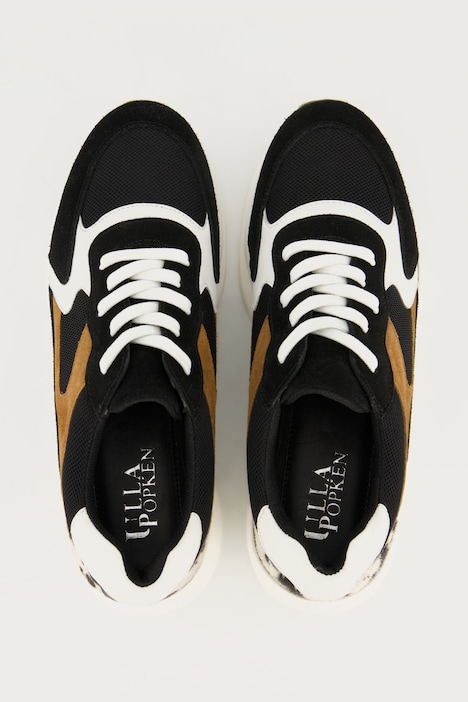 Leder-Sneaker, Colormix, Fersen-Print, Weite H