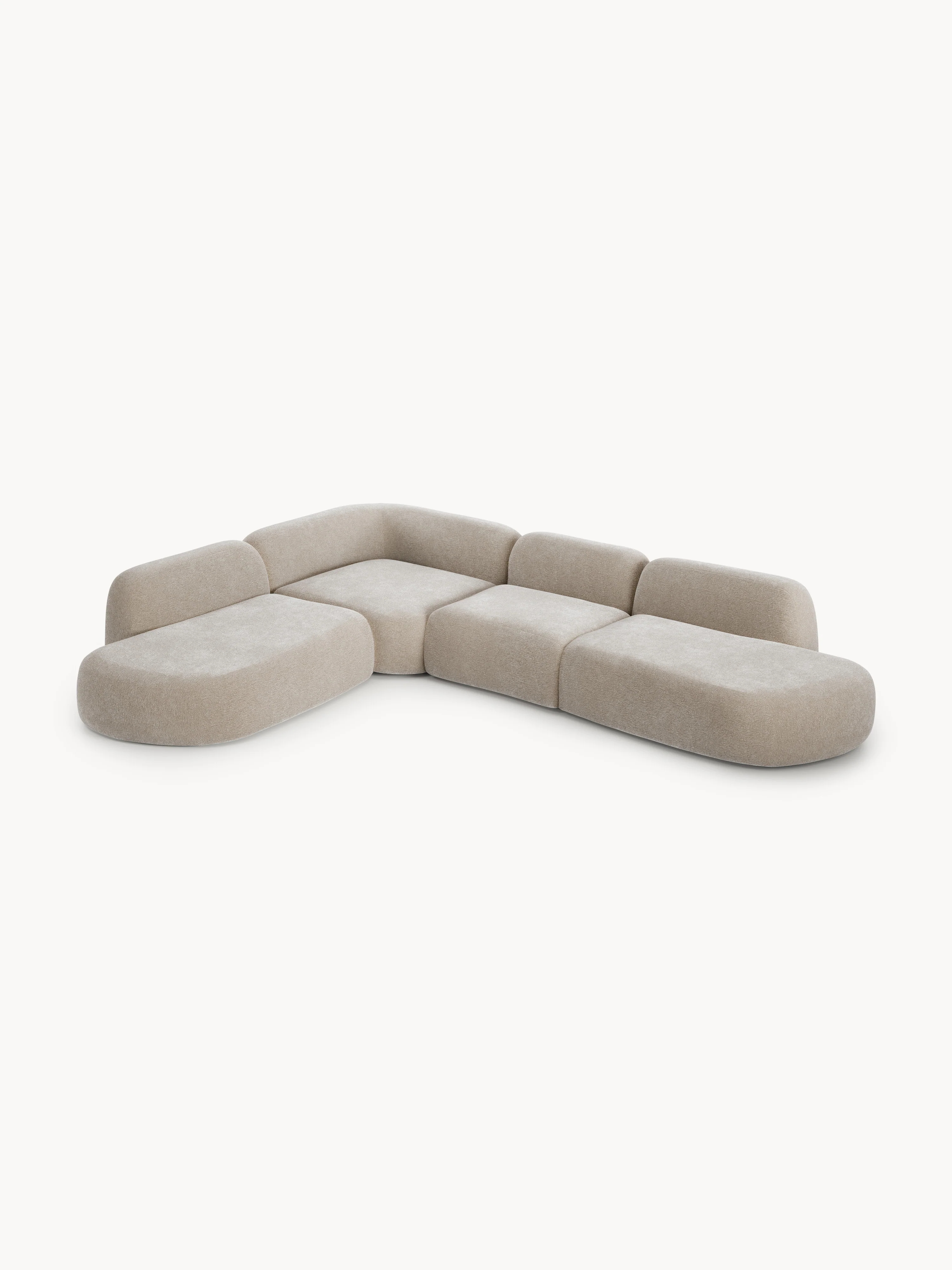 XL modulaire hoekbank Wolke met chaise longue