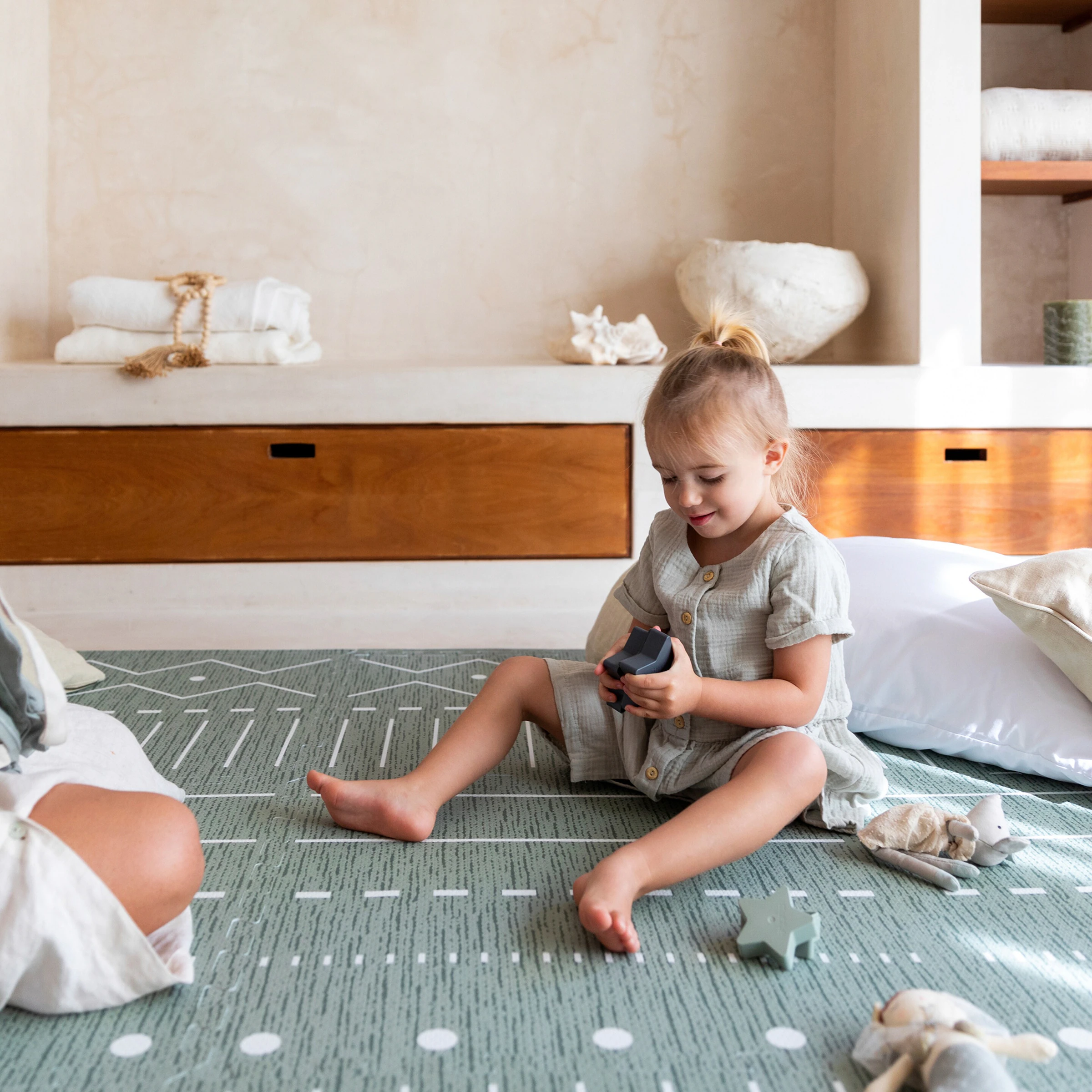 toddlekind Puzzle-Spielmatte Premium grün - Berber Moss