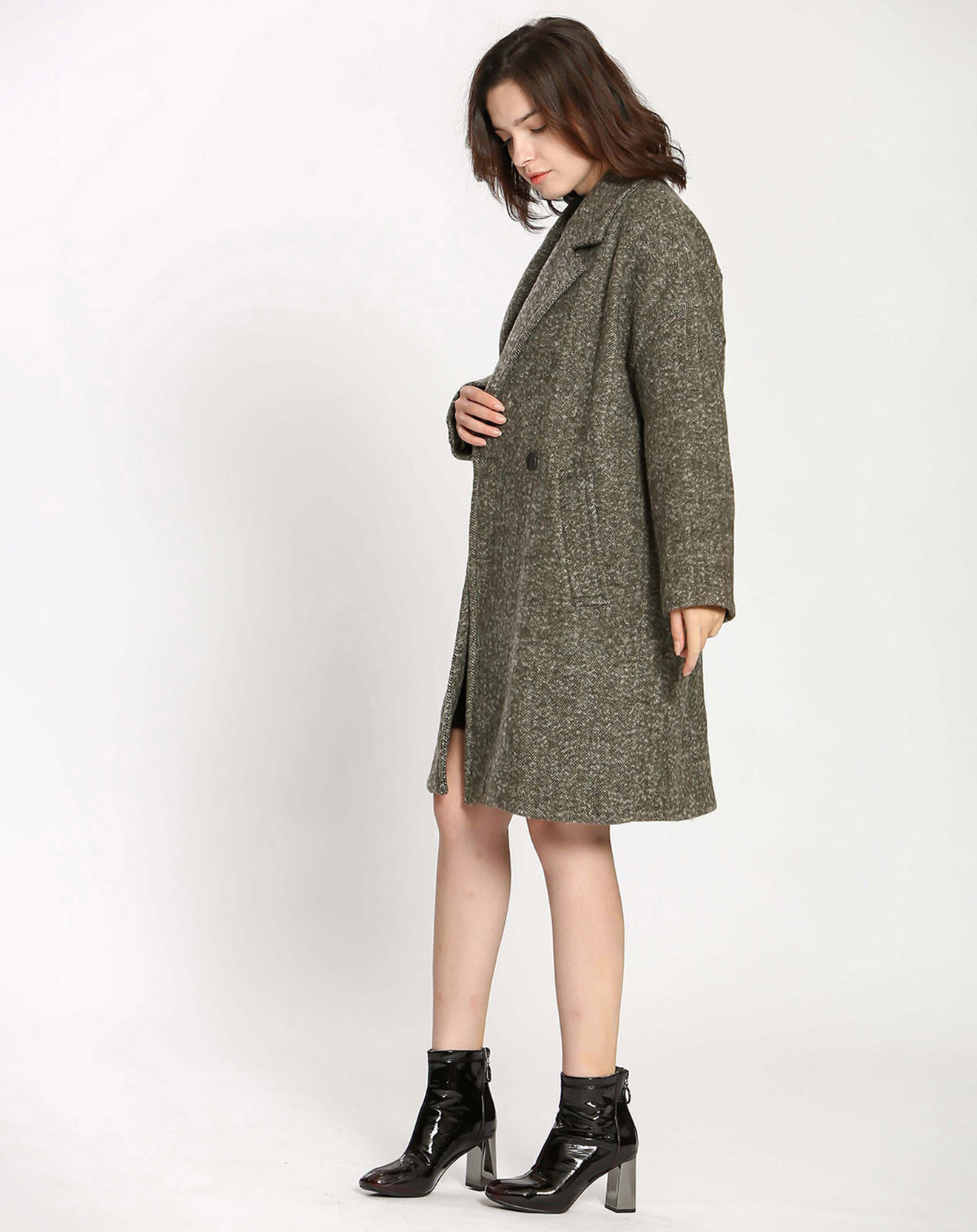 See u Soon Manteau en Laine mélangée Elisabeth khaki