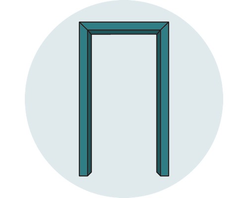 Compleet frame Pertura CPL wit (vergelijkbaar met RAL 9010) geprofileerd 198,5x73,5x12,0 cm Links