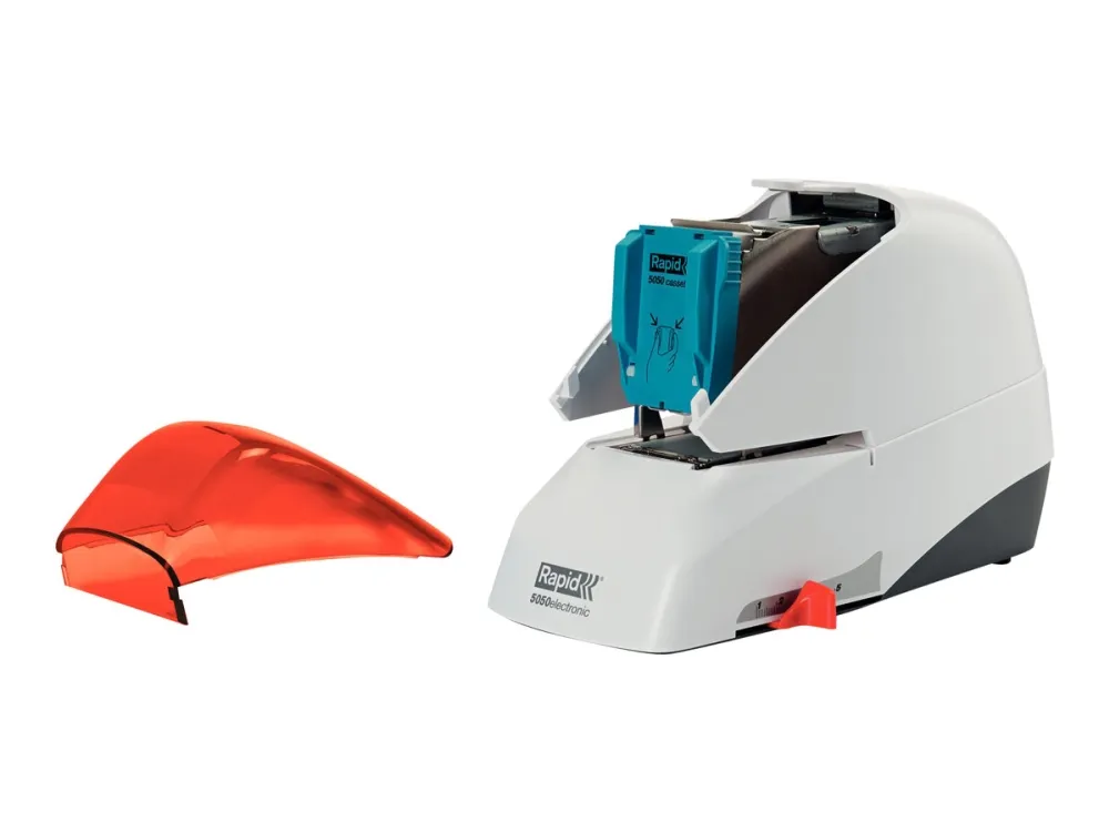 Rapid kontaktløs elektrisk hæftemaskine 5050E, 50 ark Sølv/orange