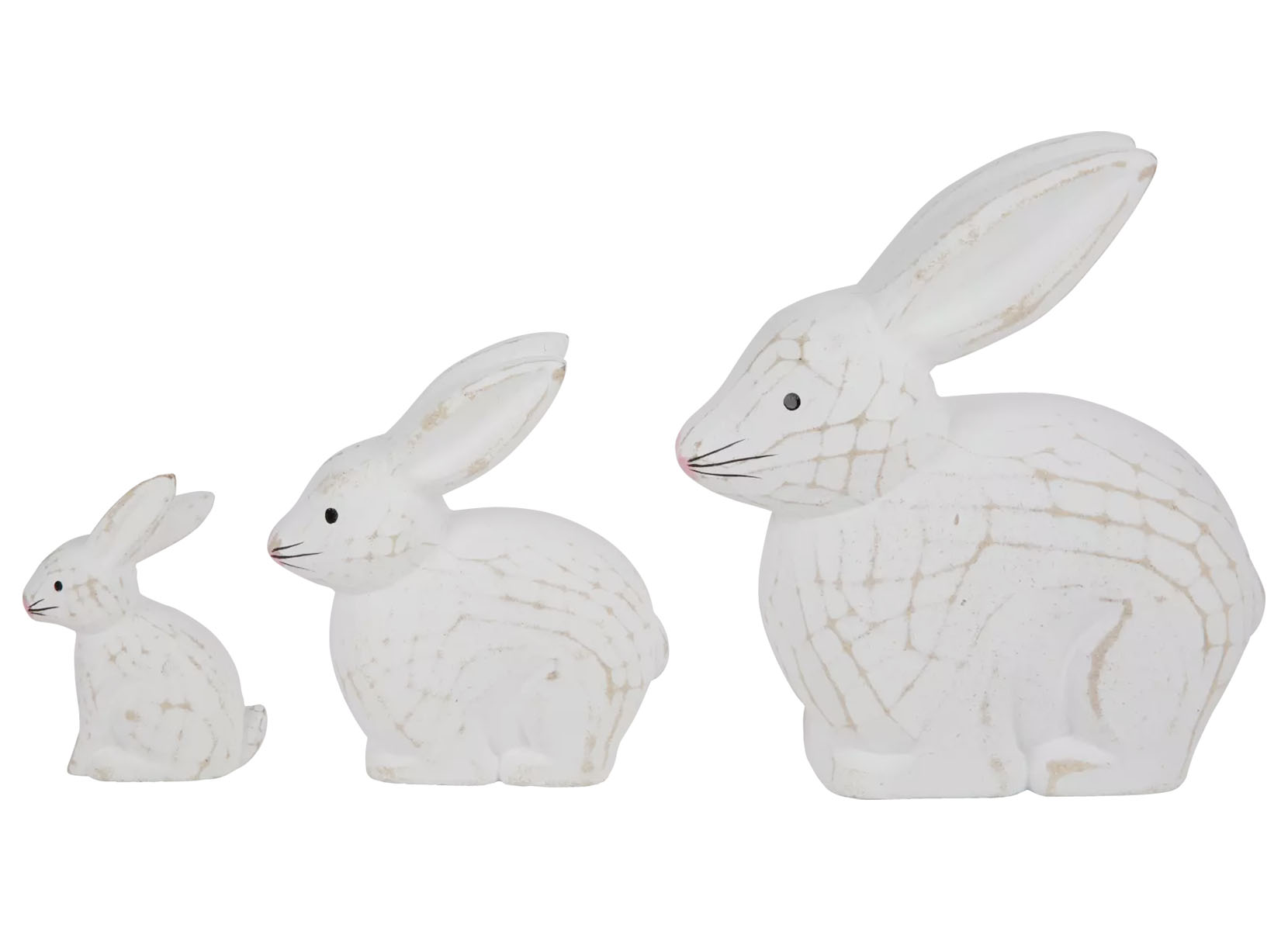 Kleiner Deko-Hasen aus Holz 6x3,5x10cm White washed