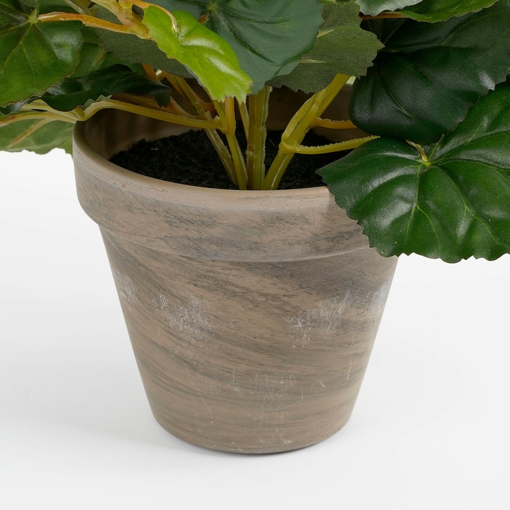 Mica decorations - bégonia artificielle blanc en pot h30